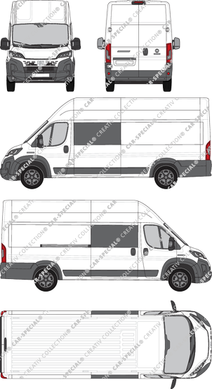 Fiat Ducato, Kastenwagen, L4H3, Doppelkabine, Rear Wing Doors, 1 Sliding Door (2024)
