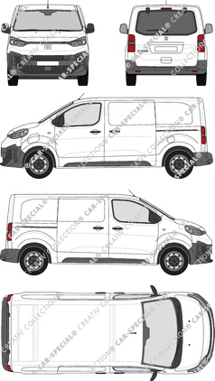 Fiat E-Scudo, van/transporter, L2 Mittel, rear window, Rear Flap, 2 Sliding Doors (2024)