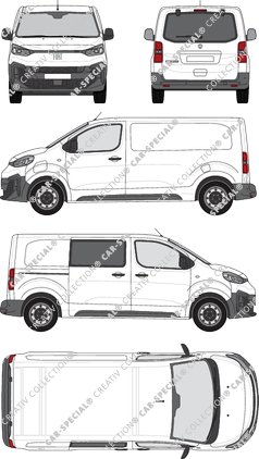 Fiat E-Scudo, Kastenwagen, L2 Mittel, teilverglast rechts, Rear Flap, 1 Sliding Door (2024)