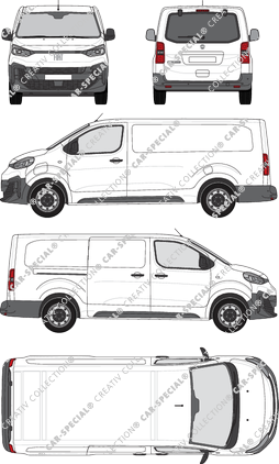 Fiat E-Scudo, van/transporter, L3 lang, rear window, Rear Flap, 1 Sliding Door (2024)