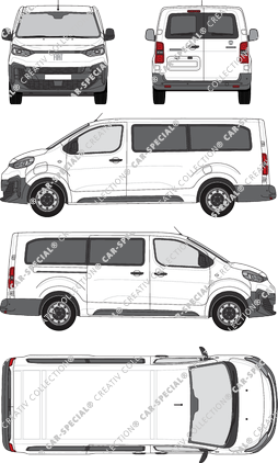 Fiat E-Scudo, minibus, L3 lang, Rear Wing Doors, 1 Sliding Door (2024)