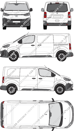 Fiat Scudo, van/transporter, L2 Mittel, rear window, Rear Flap, 2 Sliding Doors (2024)