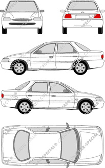 Ford Escort, limusina, 4 Doors (1995)