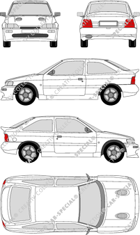 Ford Escort RS Cosworth, RS Cosworth, Kombilimousine, 3 Doors (1992)