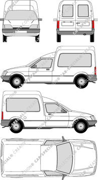 Ford Fiesta Courier, Courier, furgón, 3 Doors (1989)