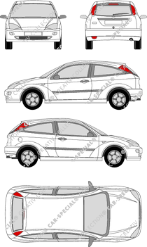 Ford Focus, berlina, 3 Doors (1998)