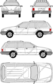 Ford Sierra Turnier Station wagon, 1987–1990 (Ford_043)