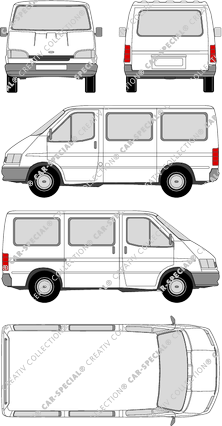 Ford Transit Classic Tourneo LX, Classic Tourneo LX, minibus, Rear Flap, 1 Sliding Door (1991)