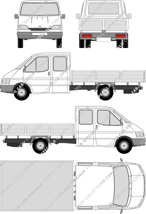 Ford Transit, catre, cabina doble (1994)