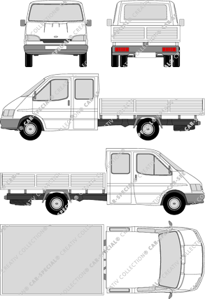 Ford Transit, platform, double cab (1994)