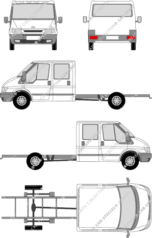 Ford Transit, EL, Chassis for superstructures, wheelbase extra long, double cab (2000)