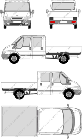 Ford Transit, M, pont, Radstand mittel, double cabine (2000)