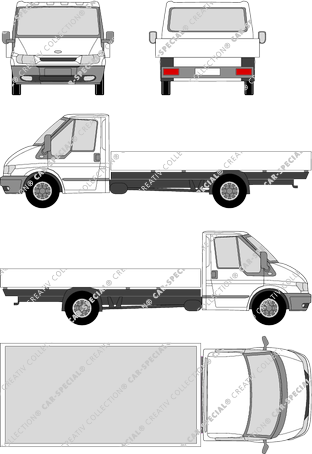 Ford Transit, EL, catre, paso de rueda especialmente largo, cabina individual (2000)