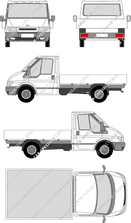 Ford Transit, K, pianale, empattement court, Einzelkabine (2000)