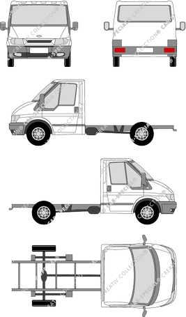 Ford Transit, K, Châssis pour superstructures, Radstand kurz, cabine Solo (2000)