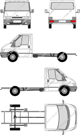 Ford Transit, M, Chassis for superstructures, medium wheelbase, single cab (2000)