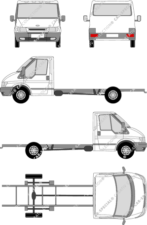 Ford Transit, EL, Châssis pour superstructures, Radstand extra lang, cabine Solo (2000)