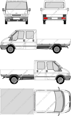 Ford Transit, L, pont, Radstand lang, double cabine (2000)