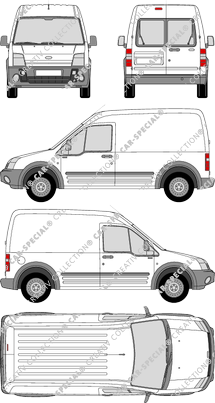 Ford Transit Connect, Kastenwagen, Heck verglast, Rear Wing Doors (2002)