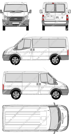 Ford Transit, Kleinbus, Radstand kurz, Rear Wing Doors, 2 Sliding Doors (2006)