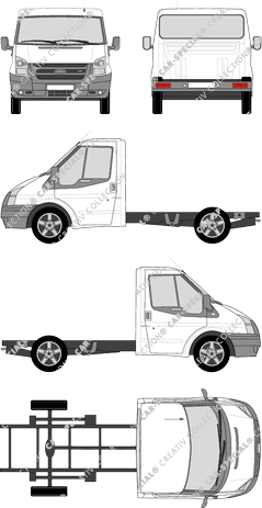 Ford Transit, Chasis para superestructuras, paso de rueda corto, cabina individual (2006)