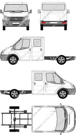 Ford Transit, Chassis for superstructures, medium wheelbase, double cab (2006)