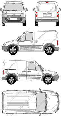 Ford Transit Connect, fourgon, Radstand kurz, Rear Flap, 2 Sliding Doors (2006)