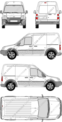 Ford Transit Connect, van/transporter, high roof, long wheelbase, Rear Wing Doors, 2 Sliding Doors (2006)