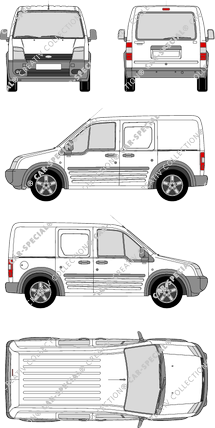 Ford Transit Connect, Kastenwagen, Radstand kurz, Heck verglast, Rear Flap, 2 Sliding Doors (2006)