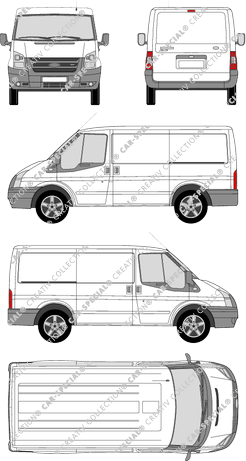Ford Transit, fourgon, Rear Flap, 2 Sliding Doors (2006)