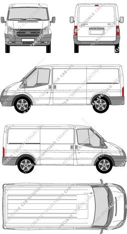 Ford Transit, furgone, empattement  moyen, Rear Flap (2006)