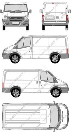 Ford Transit, Kastenwagen, Rear Wing Doors, 1 Sliding Door (2006)