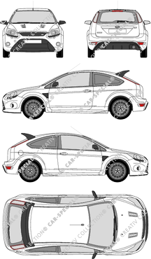 Ford Focus RS, RS, Hayon, 3 Doors (2009)