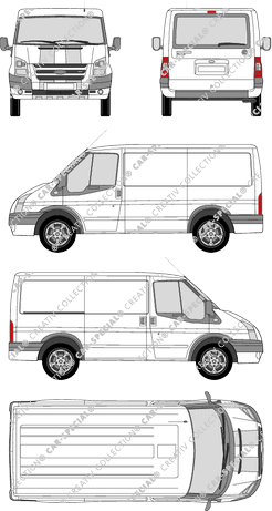 Ford Transit Sportvan, Sportvan, rear window, Rear Flap, 1 Sliding Door (2006)