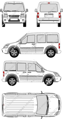 Ford Tourneo Connect, Hochdachkombi, Rear Flap, 1 Sliding Door (2009)