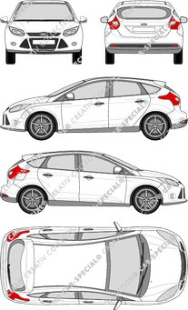 Ford Focus Hatchback, 2011–2014 (Ford_265)