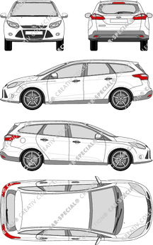 Ford Focus Turnier station wagon, 2011–2014 (Ford_266)