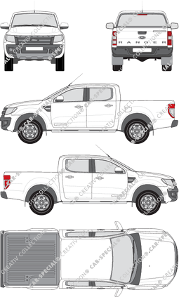 Ford Ranger Pick-up, 2012–2016 (Ford_268)