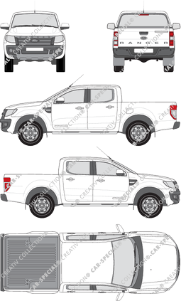 Ford Ranger XL, Pick-up, double cabine, 4 Doors (2012)