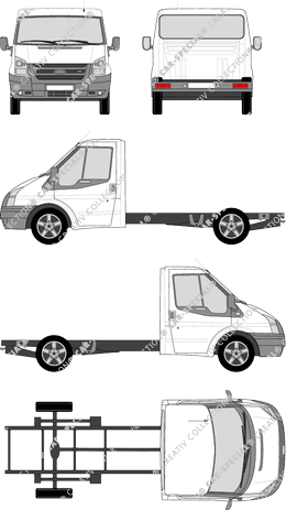Ford Transit, Chasis para superestructuras, paso de rueda medio, cabina individual (2006)