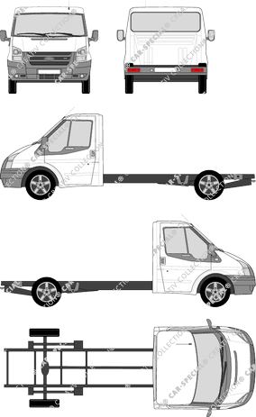 Ford Transit, Chasis para superestructuras, paso de rueda largo, cabina individual (2006)