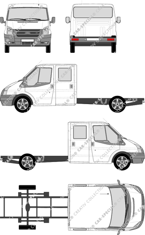 Ford Transit, Chassis for superstructures, long wheelbase, double cab (2006)