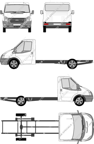 Ford Transit, Fahrgestell für Aufbauten, langer Radstand mit Rahmenverlängerung, Einzelkabine (2006)