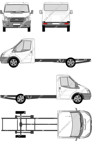 Ford Transit, Chassis for superstructures, long wheelbase with long frame, single cab (2006)