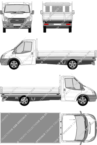 Ford Transit, catre, langer Radstand mit Rahmenverlängerung, cabina individual (2006)