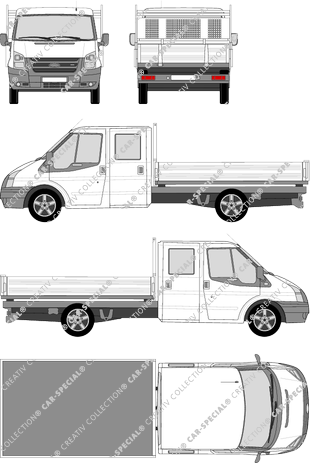 Ford Transit, Pritsche, langer Radstand mit RahmenverlÃ¤ngerung, Doppelkabine (2006)