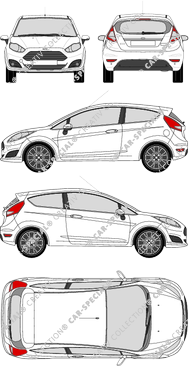 Ford Fiesta Hatchback, 2013–2017 (Ford_325)