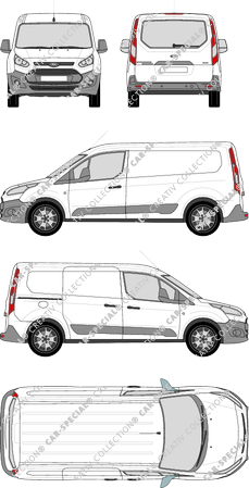 Ford Transit Connect, furgone, L2, vitre arrière, Rear Flap, 1 Sliding Door (2013)