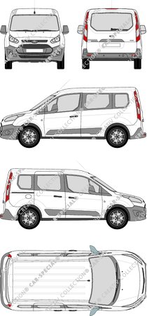 Ford Transit Connect, furgone, L1, Rear Flap, 1 Sliding Door (2013)