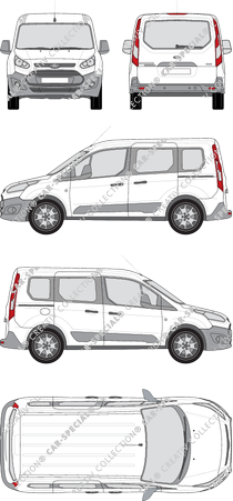 Ford Transit Connect, furgone, L1, Rear Flap, 2 Sliding Doors (2013)